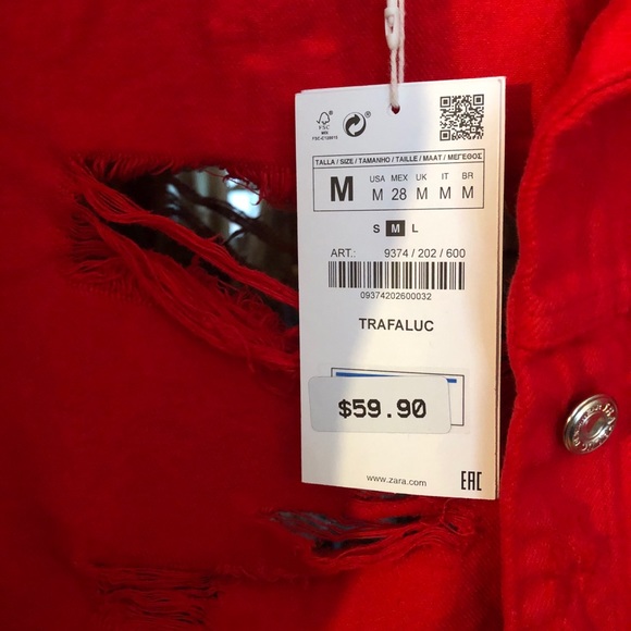 Zara Distressed Denim Jacket - Picture 3 of 7